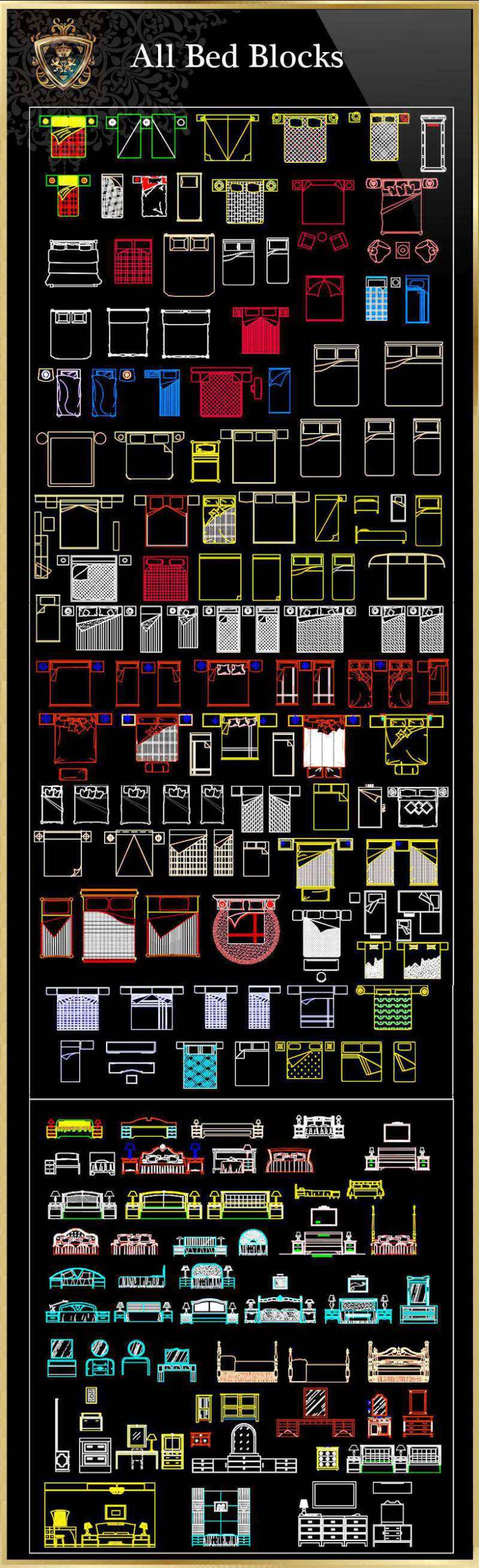 Bed CAD Blocks Collection (All in one!!) - Image 2