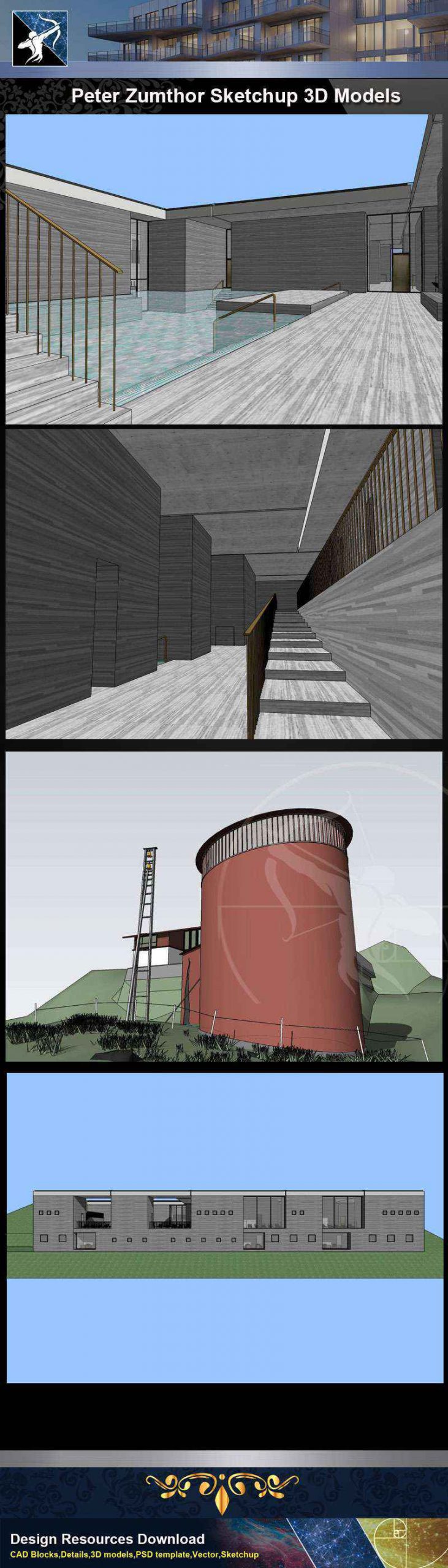 💎Download 4 Projects of Peter Zumthor Architecture Sketchup 3D Models(*.skp file format) - Image 8