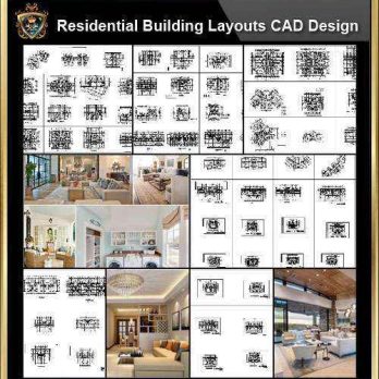 ★【Over 130+ Architecture Layout,Building Plan Design CAD Design,Details Collection】Residential Building Plan@Autocad Blocks,Drawings,CAD Details,Elevation