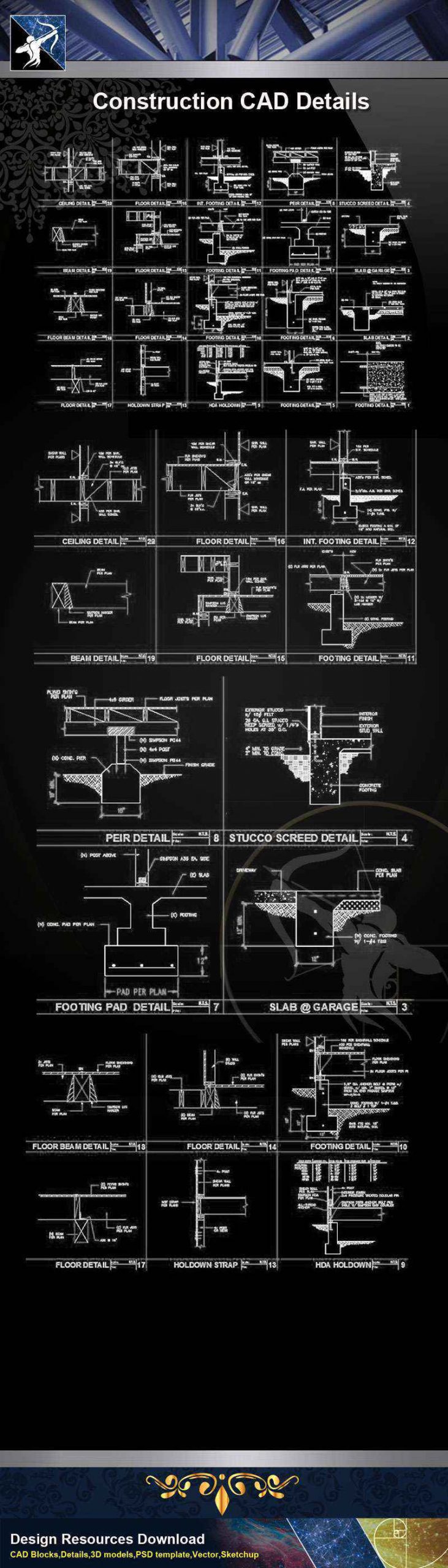 【Architecture CAD Details Collections】Construction CAD Details V.1 - Image 2