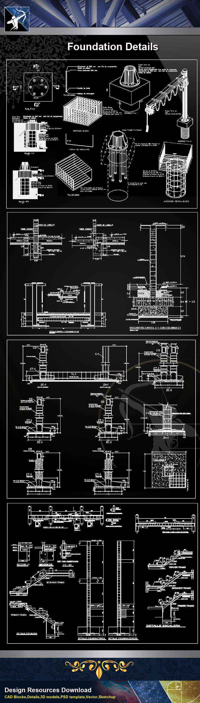【Architecture CAD Details Collections】Foundation CAD Details