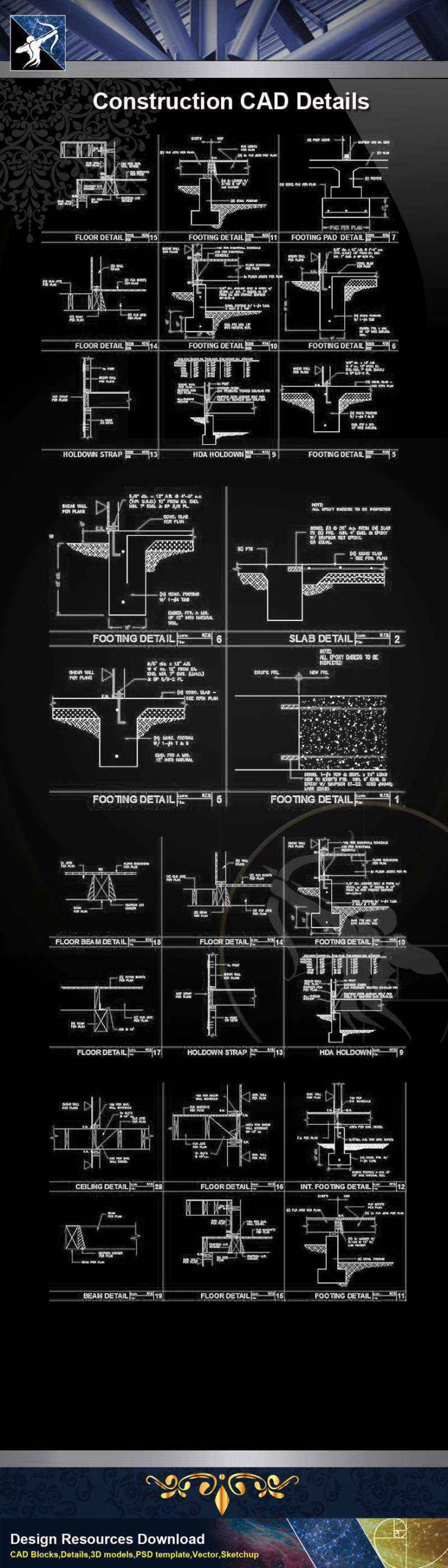 【Architecture CAD Details Collections】Construction CAD Details V.1 - Image 3