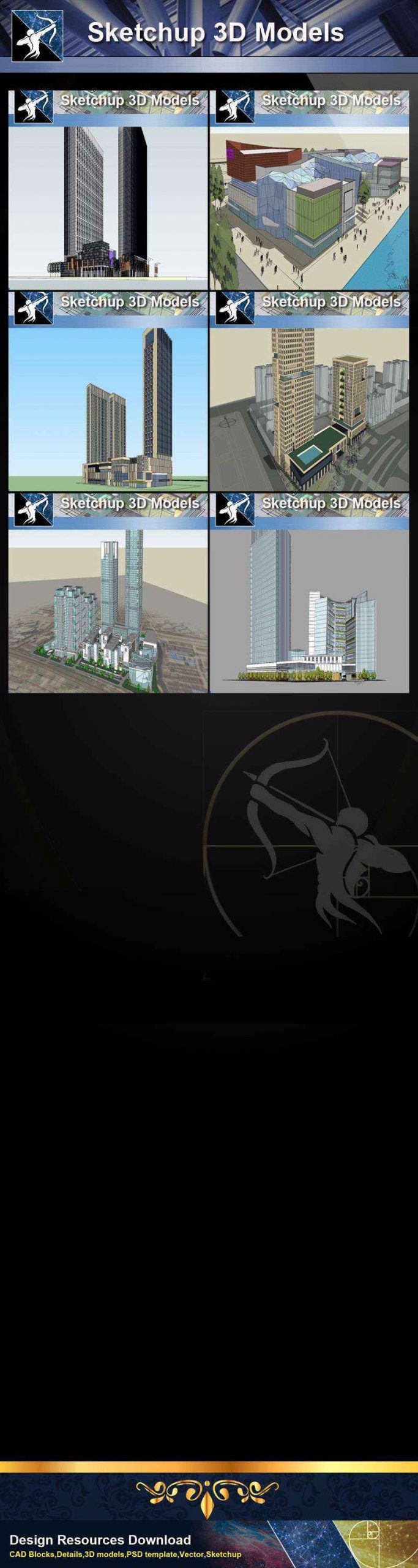 ★Best 20 Types of City,Residential Building Sketchup 3D Models Collection