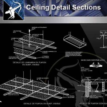 【Architecture CAD Details Collections】Ceiling Detail Sections drawing