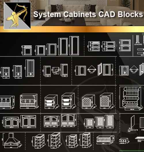 ★【 System Cabinets CAD Drawings V.1】@Autocad Blocks,Drawings,CAD Details,Elevation