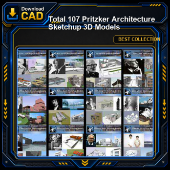 ★Total 107 Pritzker Architecture Sketchup 3D Models★ (Best Recommanded!!)