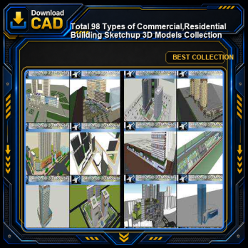 ★Total 98 Types of Commercial,Residential Building Sketchup 3D Models Collection(Best Recommanded!!)