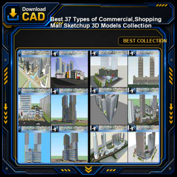 ★Best 37 Types of Commercial,Shopping Mall Sketchup 3D Models Collection