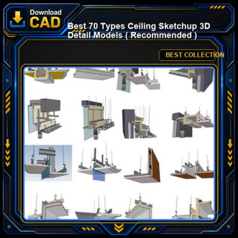 【Best 70 Types Ceiling Sketchup 3D Detail Models】 (★Recommanded★)