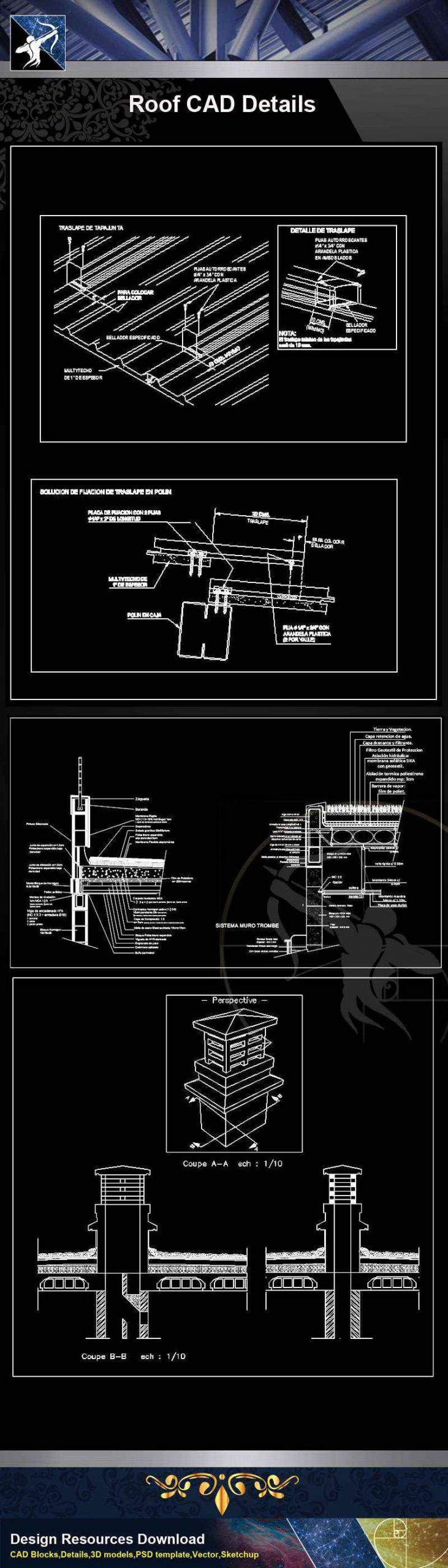 【Architecture CAD Details Collections】Roof CAD Details V.1