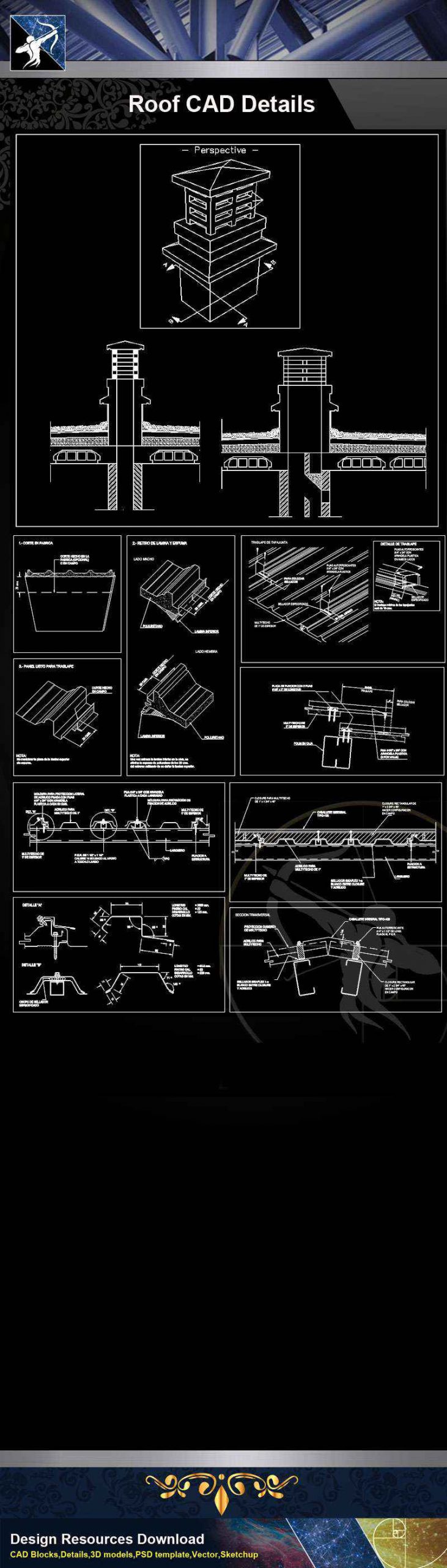【Architecture CAD Details Collections】Roof CAD Details V.2