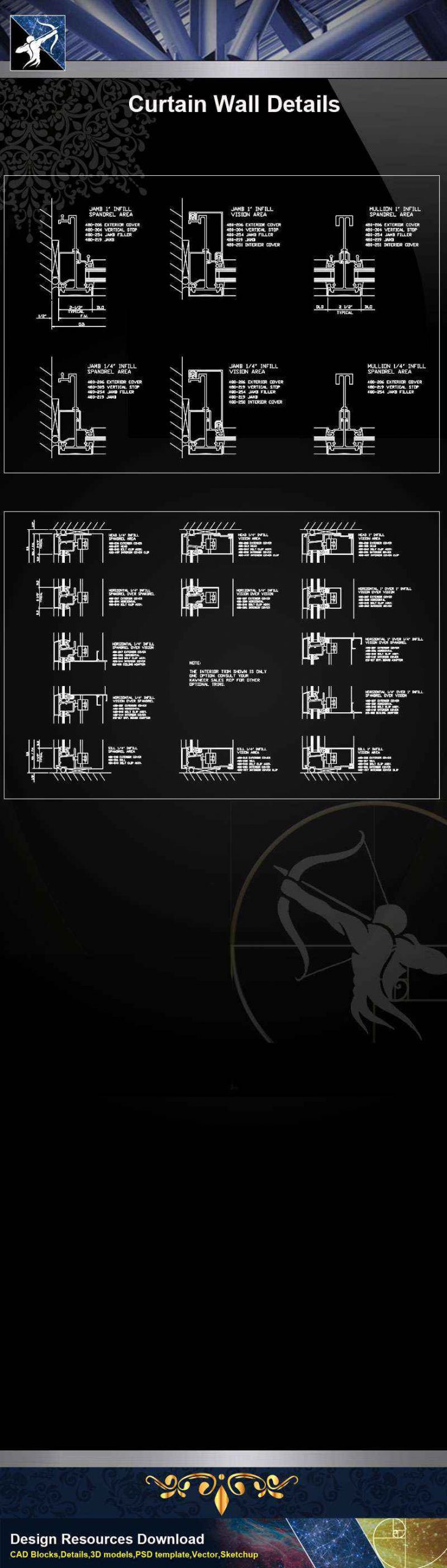 【Architecture CAD Details Collections】Curtain Wall CAD Details