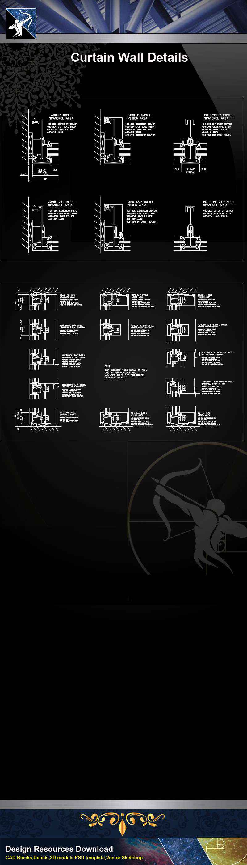 【Architecture CAD Details Collections】Curtain Wall CAD Details