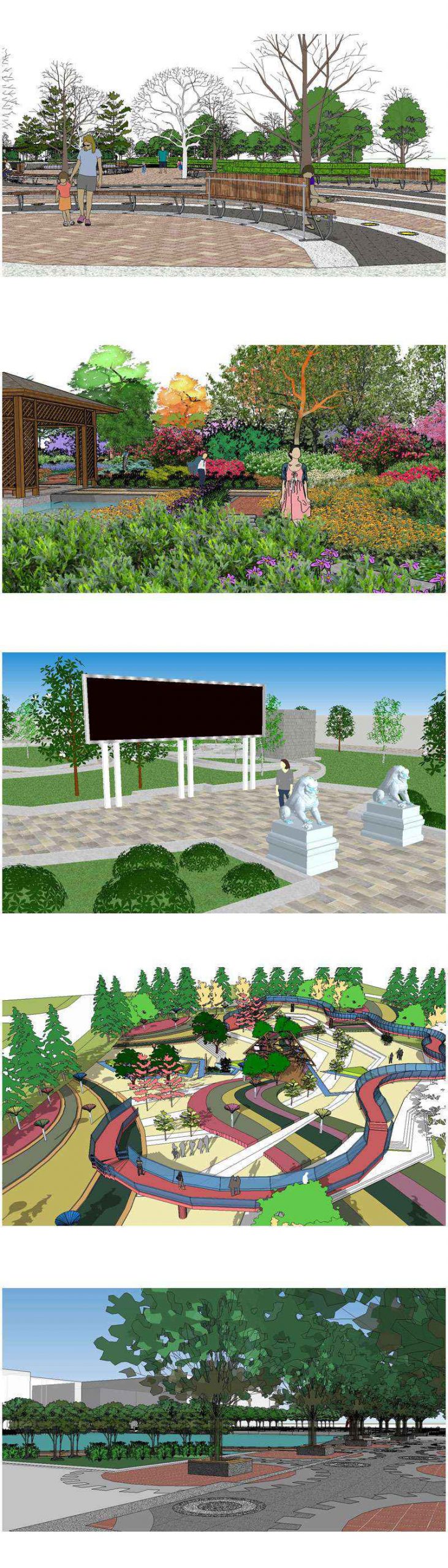★【Sketchup 3D Models】5 Types of Park Landscape Sketchup 3D Models V.3 - Image 2