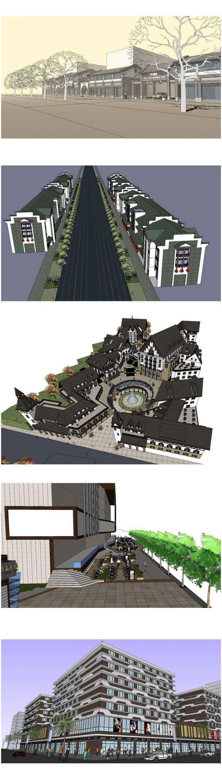 ★【Sketchup 3D Models】15 Types of Commercial Street Design Sketchup 3D Models V.5 - Image 3