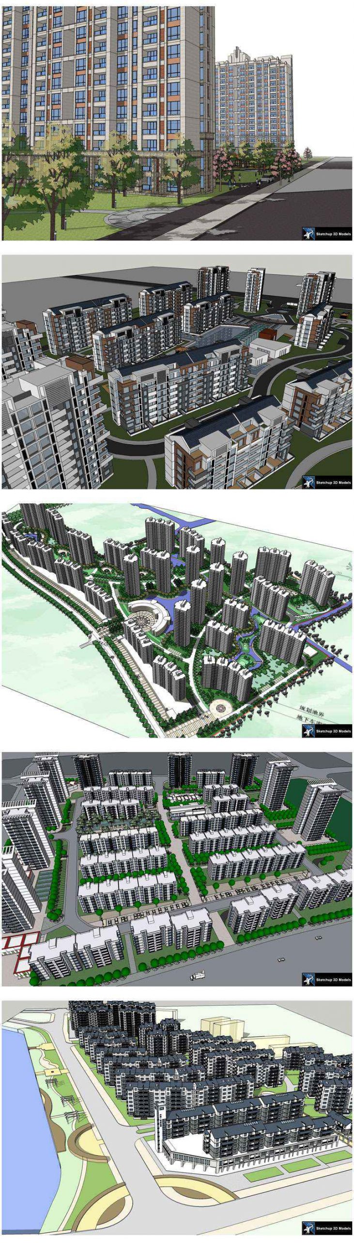 ★【Sketchup 3D Models】20 Types of Residential Building Landscape Sketchup 3D Models V.5 - Image 3