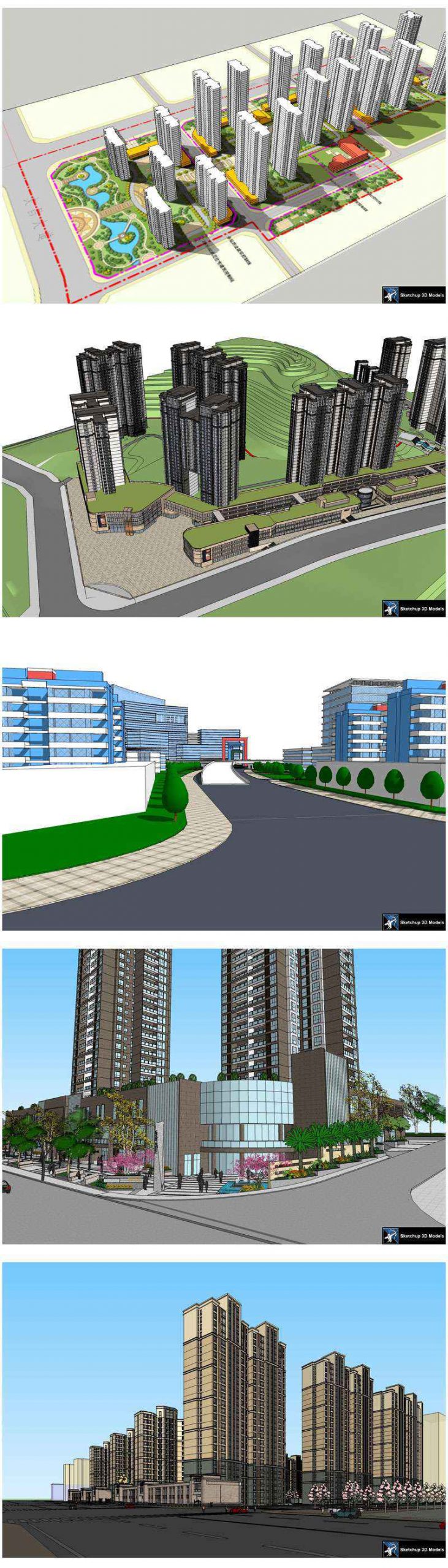★【Sketchup 3D Models】20 Types of Residential Building Landscape Sketchup 3D Models V.5 - Image 2