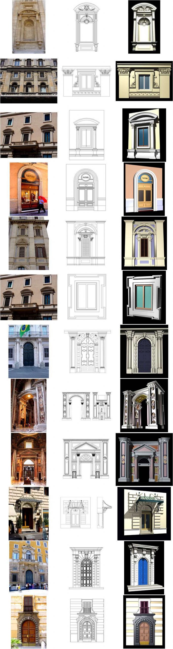 ★【Vatican Architecture Style Design】Vatican architecture · Decorative door and window style CAD Drawings - Image 2