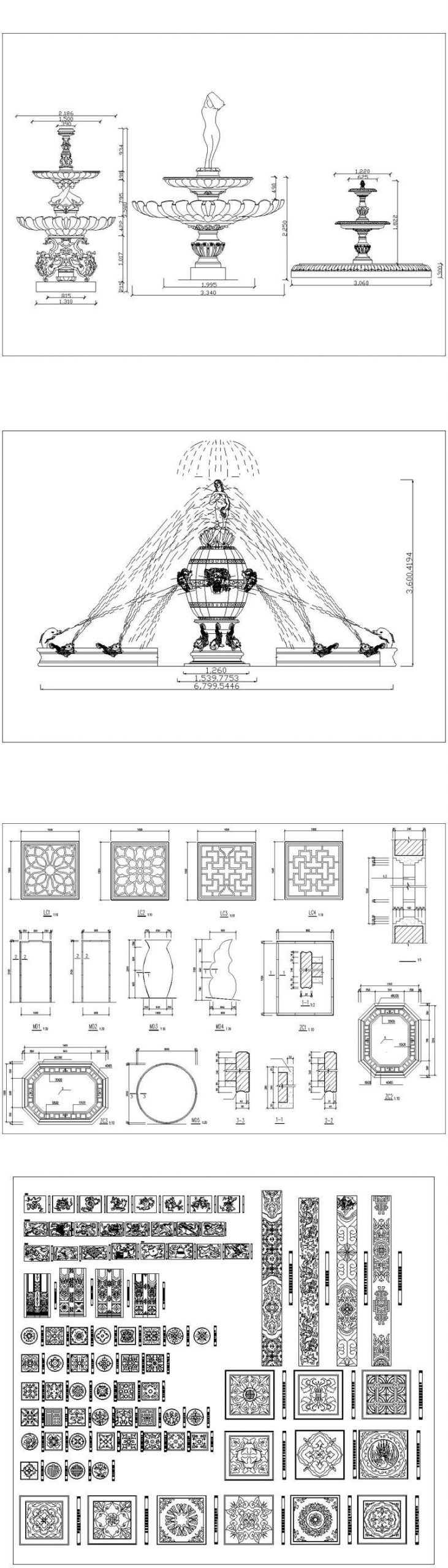 ★【Fountain,Flower Pot Autocad Blocks】All kinds of CAD blocks Bundle - Image 12