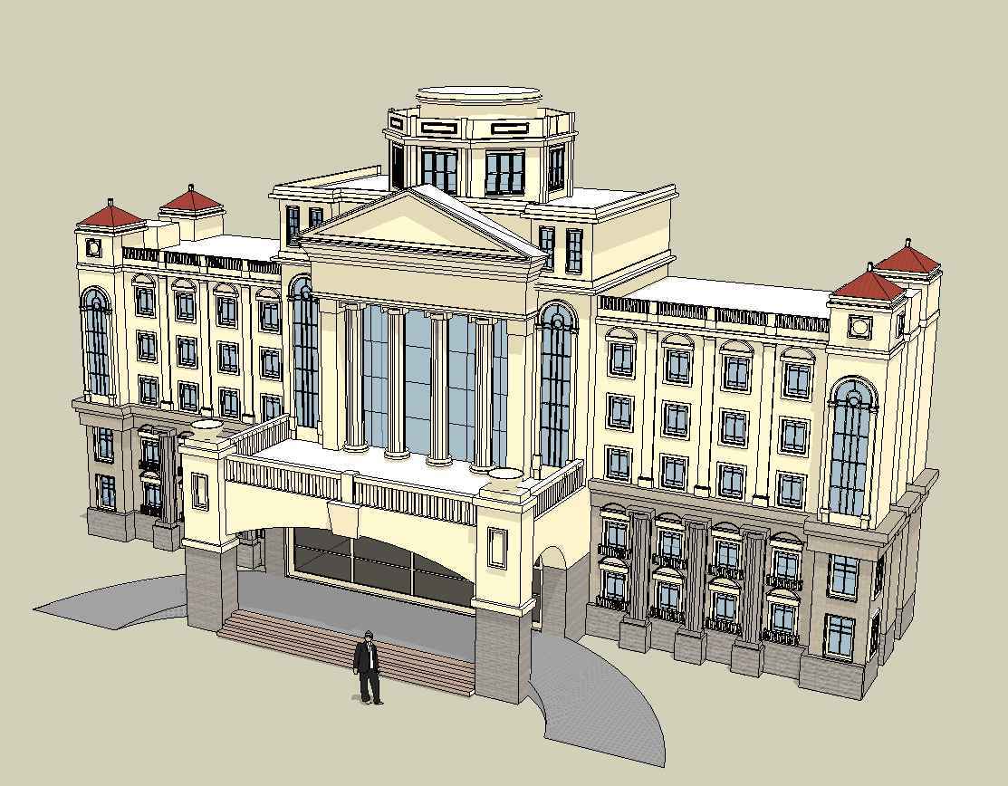 【Sketchup Architecture 3D Projects】European Classical Architecture Sketchup 3D Models V1