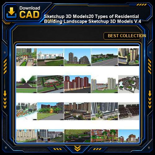 ★【Sketchup 3D Models】20 Types of Residential Building Landscape Sketchup 3D Models  V.4