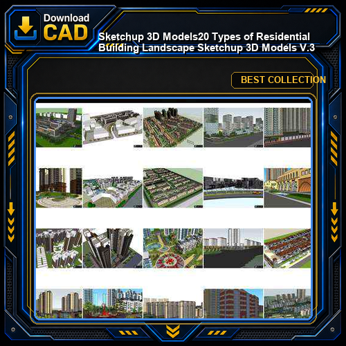 ★【Sketchup 3D Models】20 Types of Residential Building Landscape Sketchup 3D Models  V.3