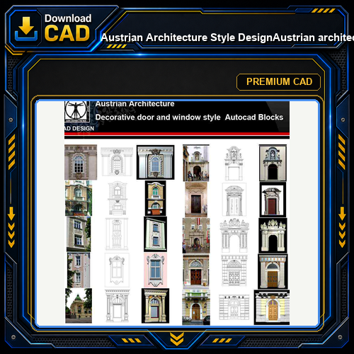 ★【Austrian Architecture Style Design】Austrian architecture · Decorative door and window style CAD Drawings