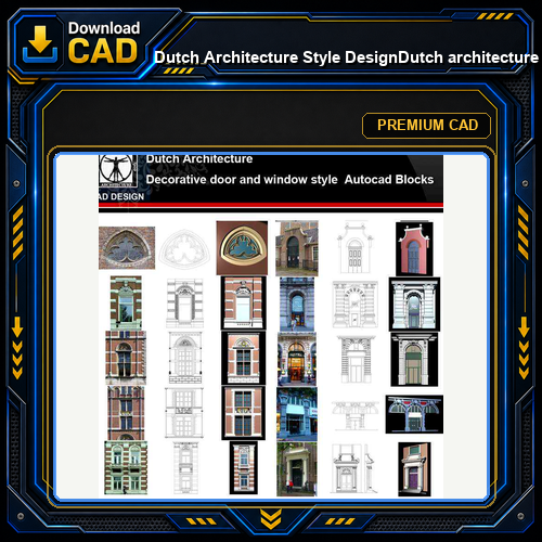 ★【Dutch Architecture Style Design】Dutch architecture · Decorative door and window style CAD Drawings