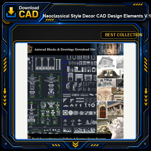 ★【Neoclassical Style Decor CAD Design Elements  V.1】Neoclassical interior, Home decor,Traditional home decorating,Decoration