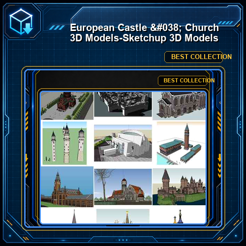 European Castle & Church 3D Models-Sketchup 3D Models(Best Recommanded!!)