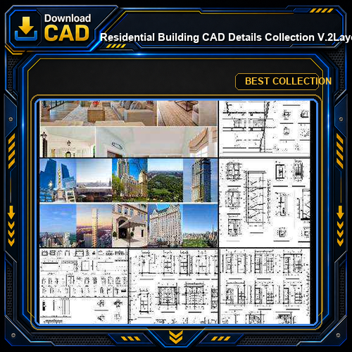 ★【Residential Building CAD Details Collection V.2】Layout,Lobby,Room design,Public facilities,Counter@Autocad Blocks,Drawings,CAD Details,Elevation