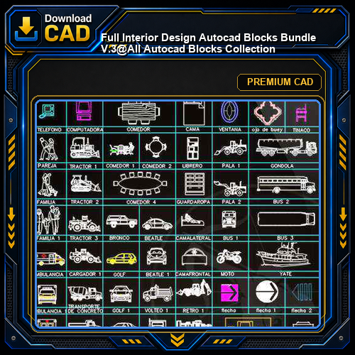 ★【 Full Interior Design Autocad Blocks Bundle V.3】@All Autocad Blocks Collection