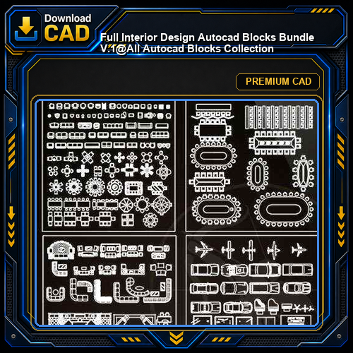★【 Full Interior Design Autocad Blocks Bundle V.1】@All Autocad Blocks Collection