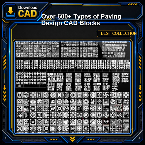 Over 600+ Types of Paving Design CAD Blocks