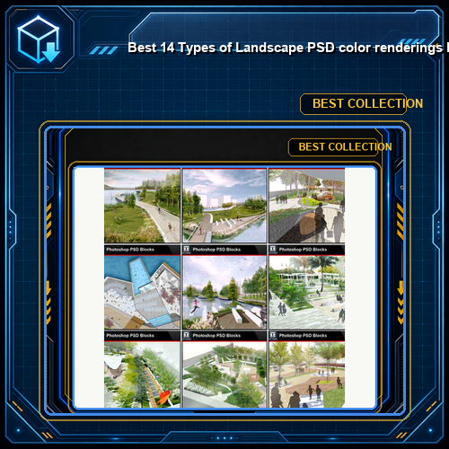 ★Best 14 Types of Landscape PSD color renderings Bundle (Total 0.94GB PSD Files -Best Recommanded!!💎💎)