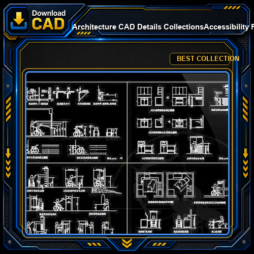 【Architecture CAD Details Collections】Accessibility Facilities,Handicap Facilities