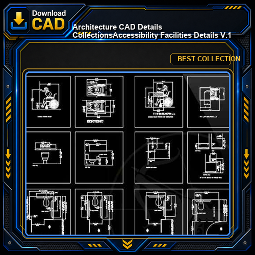 【Architecture CAD Details Collections】Accessibility Facilities Details V.1