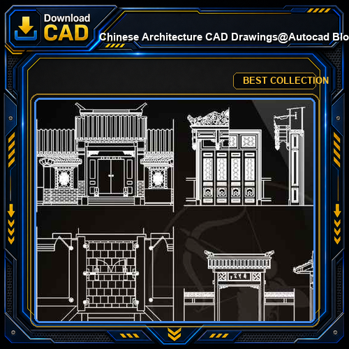 ★【Chinese Architecture CAD Drawings】@Autocad Blocks,Drawings,CAD Details,Elevation