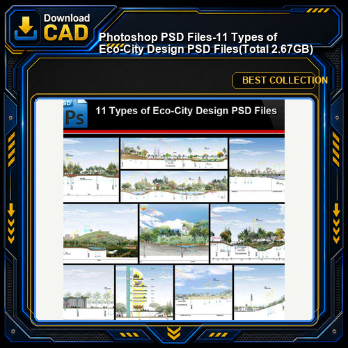 ★Photoshop PSD Files-11 Types of Eco-City Design PSD Files(Total 2.67GB💎)