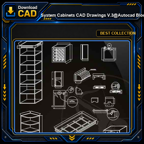 ★【 System Cabinets CAD Drawings V.3】@Autocad Blocks,Drawings,CAD Details,Elevation