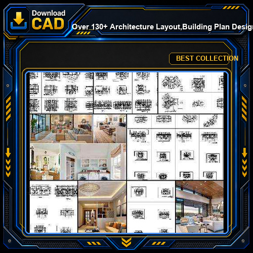★【Over 130+ Architecture Layout,Building Plan Design CAD Design,Details Collection】Residential Building Plan@Autocad Blocks,Drawings,CAD Details,Elevation