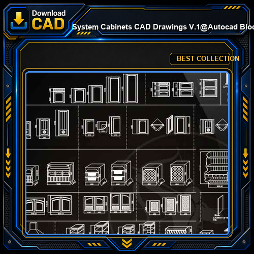 ★【 System Cabinets CAD Drawings V.1】@Autocad Blocks,Drawings,CAD Details,Elevation