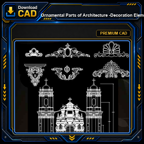 ★【Ornamental Parts of Architecture -Decoration Element CAD Blocks V.6】@Autocad Decoration Blocks,Drawings,CAD Details,Elevation