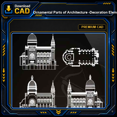 ★【Ornamental Parts of Architecture -Decoration Element CAD Blocks V.5】@Autocad Decoration Blocks,Drawings,CAD Details,Elevation