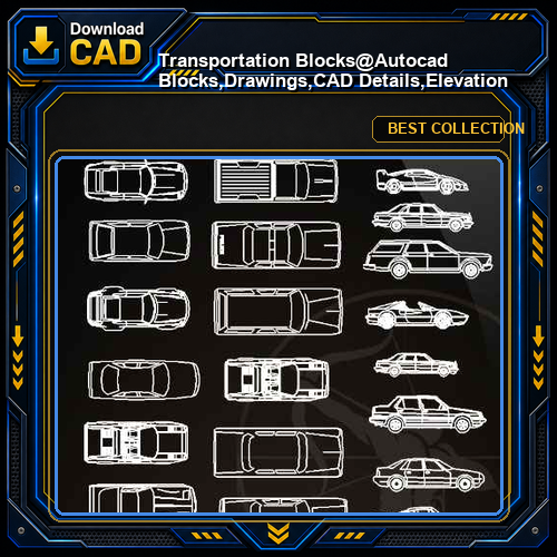 ★【Transportation Blocks】@Autocad Blocks,Drawings,CAD Details,Elevation