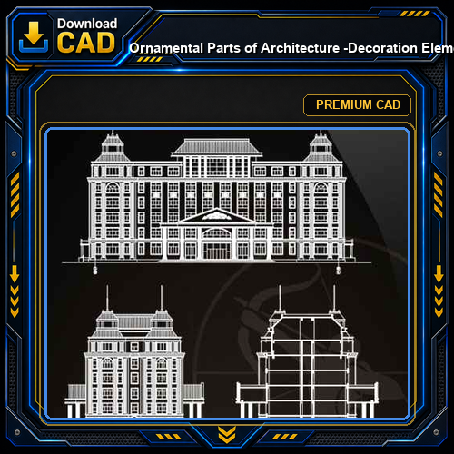 ★【Ornamental Parts of Architecture -Decoration Element CAD Blocks V.4】@Autocad Decoration Blocks,Drawings,CAD Details,Elevation