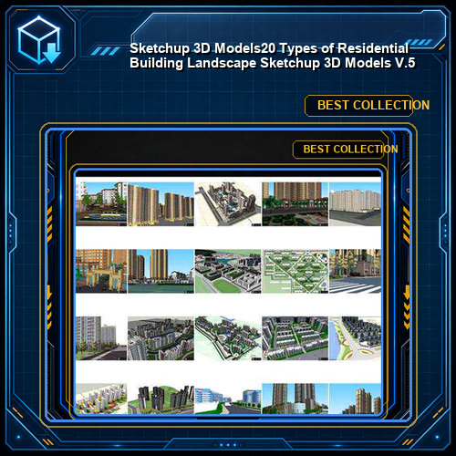 ★【Sketchup 3D Models】20 Types of Residential Building Landscape Sketchup 3D Models  V.5