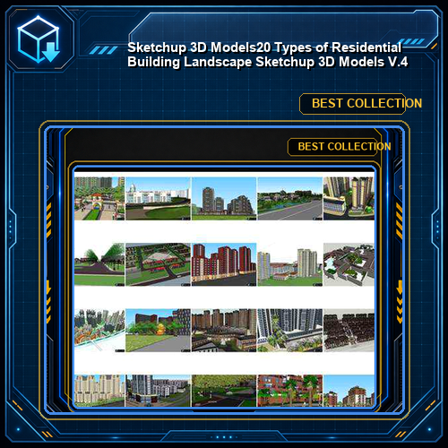 ★【Sketchup 3D Models】20 Types of Residential Building Landscape Sketchup 3D Models  V.4