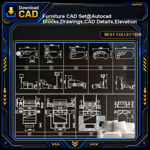★【Furniture CAD Set】@Autocad Blocks,Drawings,CAD Details,Elevation