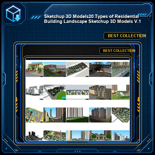 ★【Sketchup 3D Models】20 Types of Residential Building Landscape Sketchup 3D Models  V.1